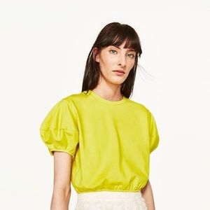 Zara puff sleeve crop top